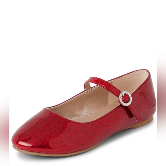 Children's Place Girl's Glitter Ballet Flats. - Picture 2 of 2